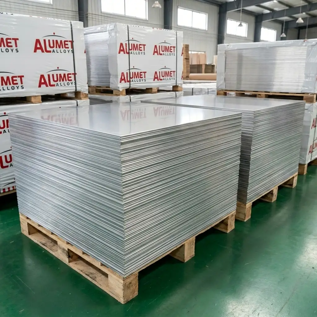 Aluminium Sheets Packaged on Industrial Pallets