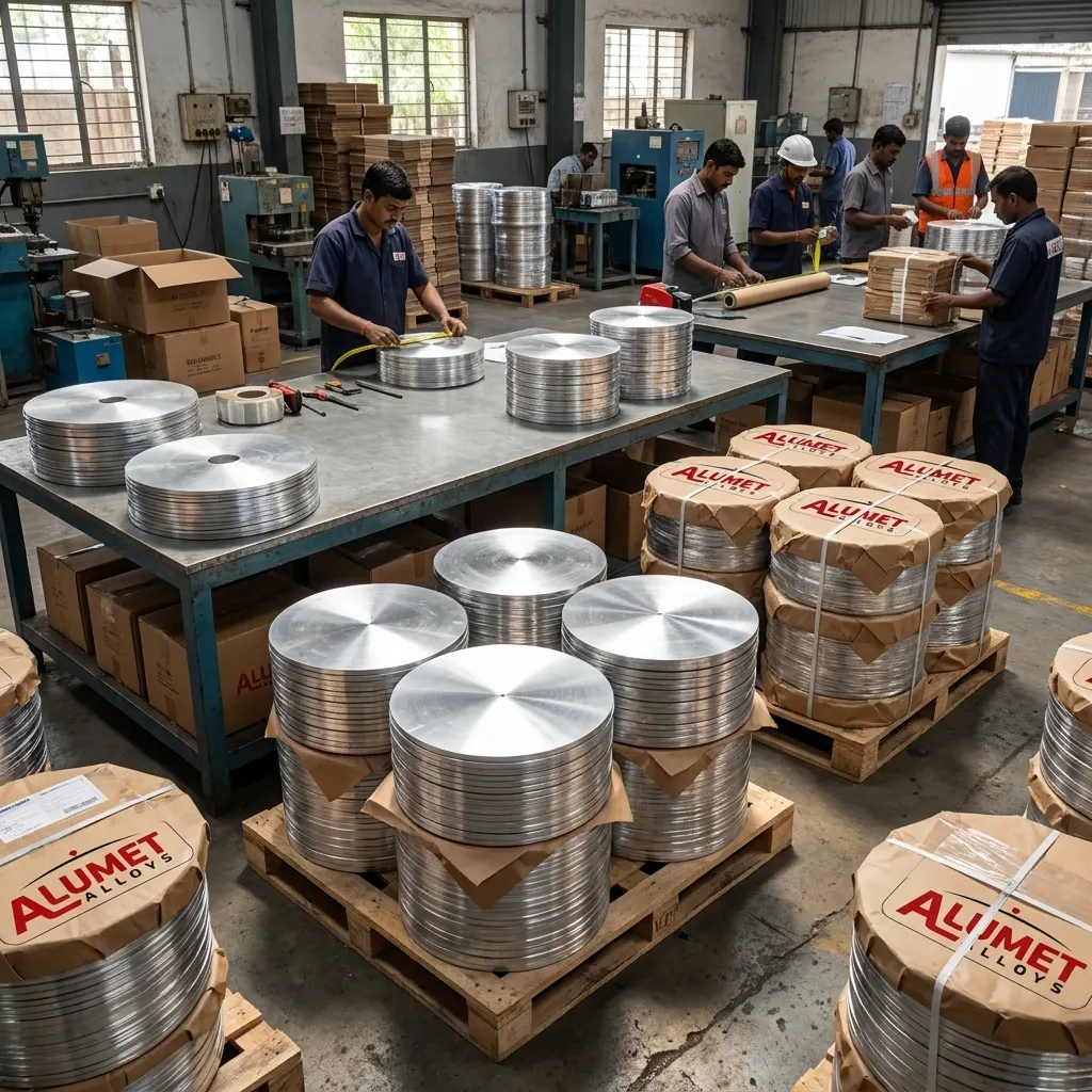 Aluminium circles packing